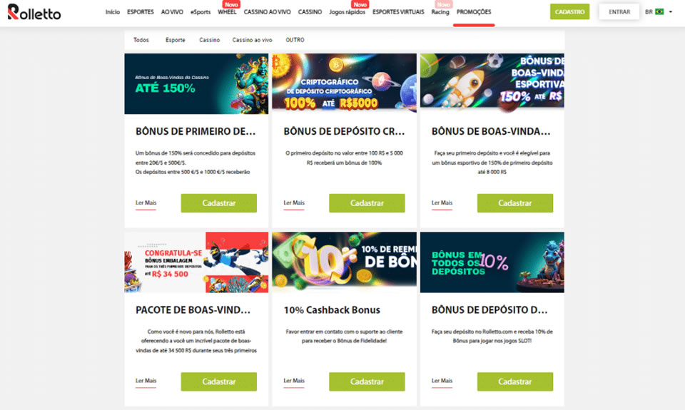 A principal promoção oferecida na seção cassino do site é o bônus de boas-vindas, disponível exclusivamente para novos membros que se cadastrarem na plataforma, oferecendo bônus de 100% de até R$ 2.000.